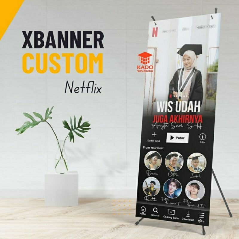 Banner Wisuda Custom Desain XBanner Sidang Skripsi dll