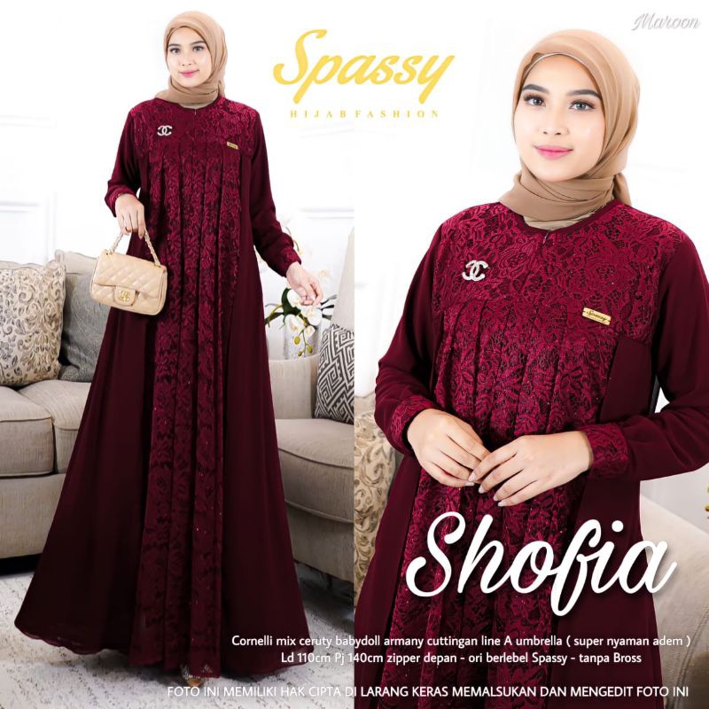 Shofia Maxi dress by SPASSY Gamis cornelli mix Ceruty babydoll Gamis Fashion