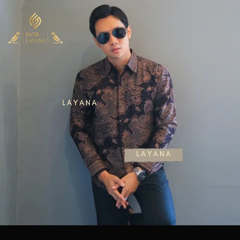 Kemeja Batik Layana Motif Abstrak Megamendung Slimfit Premium Baju Formal Nonformal Ramadhan