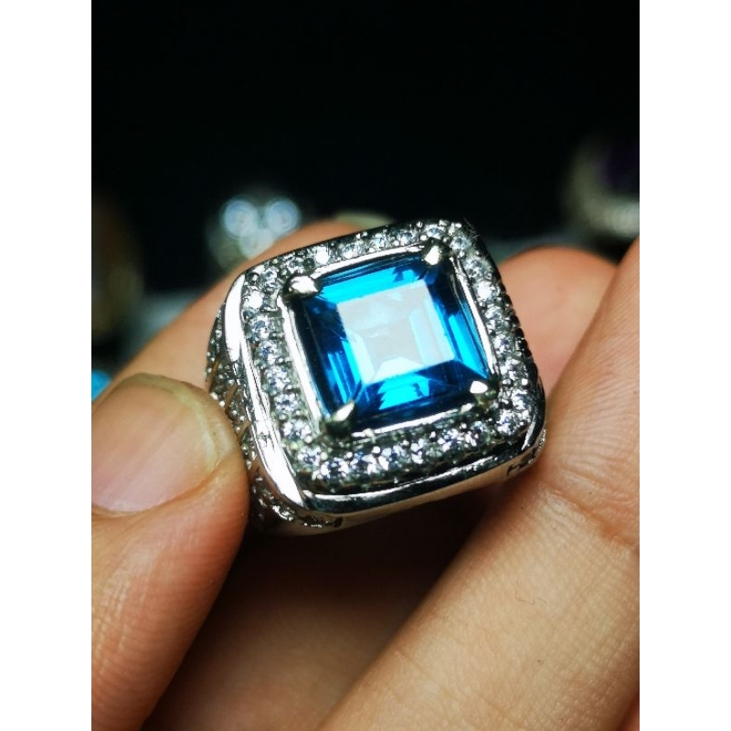 CINCIN BATU PERMATA NATURAL BLUE THOPAZ MEMO ACC