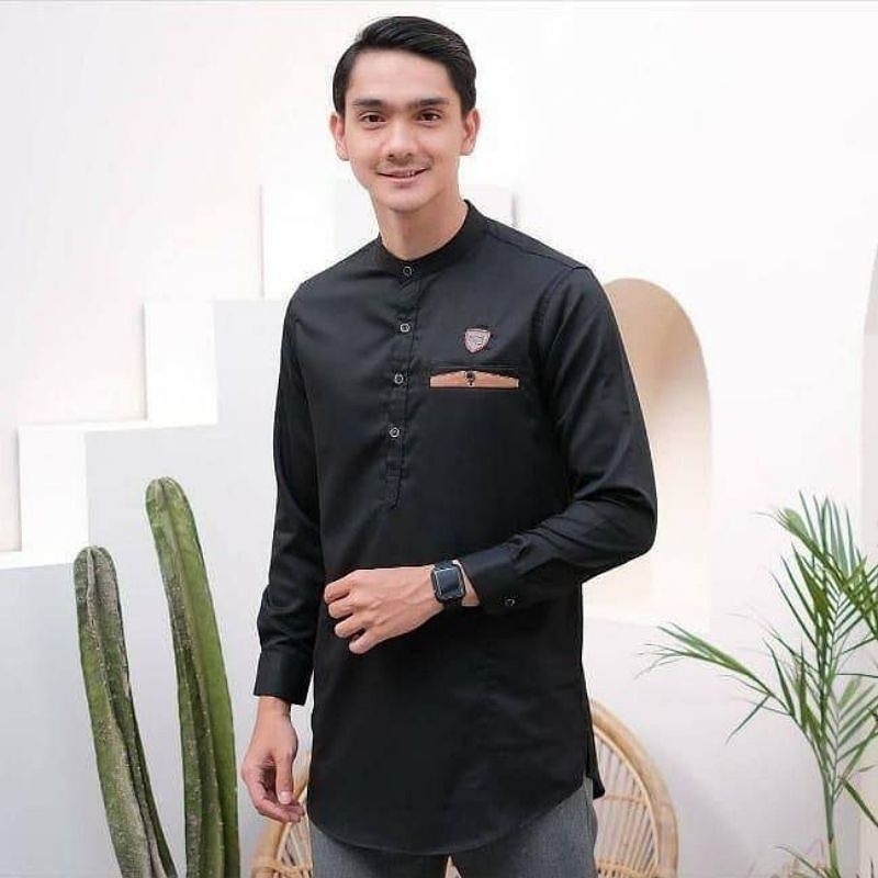 Baju Koko Kurta Dewasa Lengan Pendek Material Catton Adem Serap Keringat