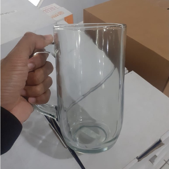 Gelas Kaca Jumbo 1Pcs (KJ-683L) Gelas Gagang Beling / Gelas Tangkai Kaca / Gelas Teh / Gelas Es Teh 