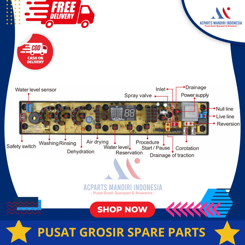 SANKEN QW-S992 smart turbodrum modul pcb mesin cuci Top Loading