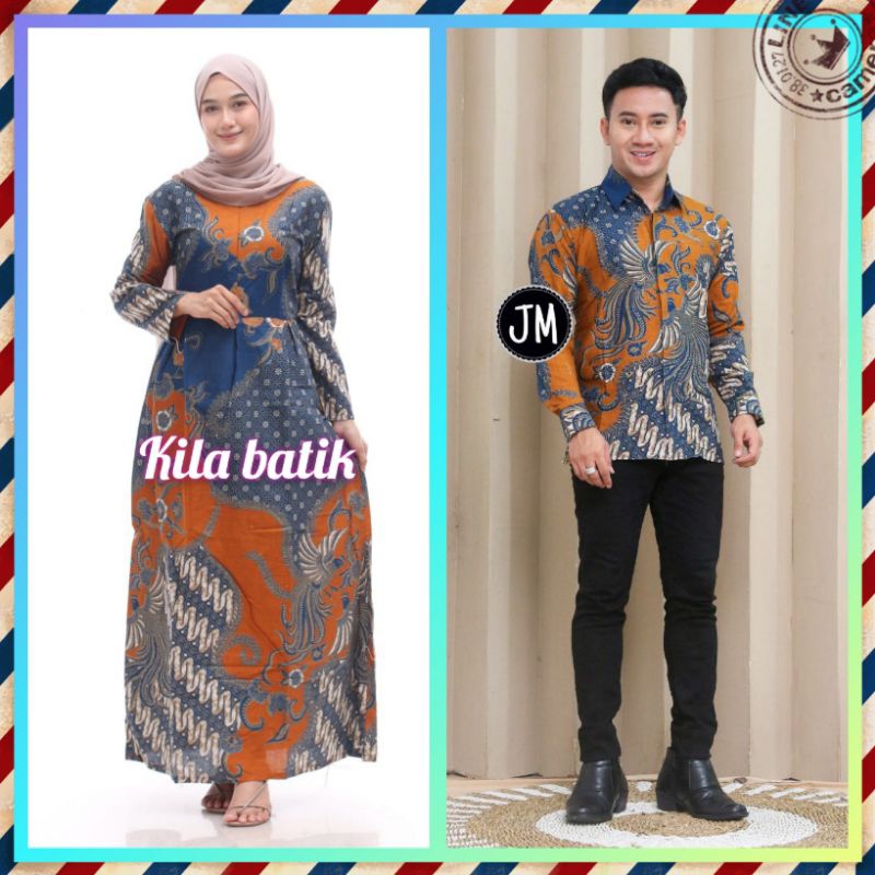 Maura Couple/keluarga Sania Ruffle Batik Couple ori Ndoro jowi DNT Garansi Termurah motif Alex sander oren S M L XL XXL