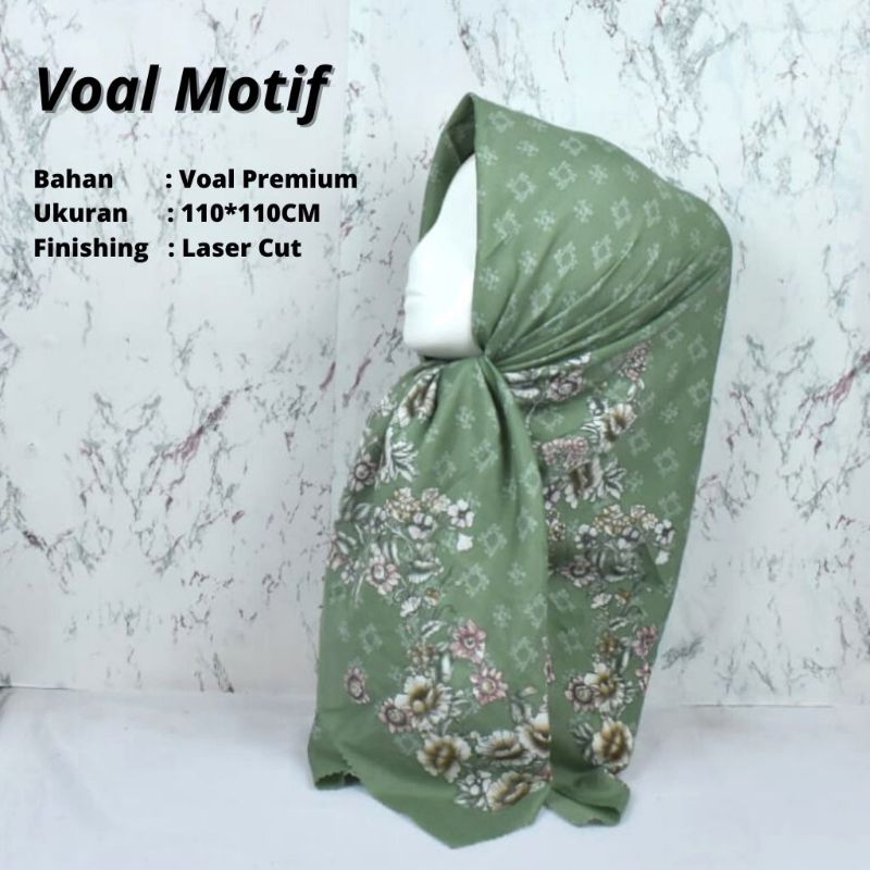 Kerudung voal motif/segiempat denay kw