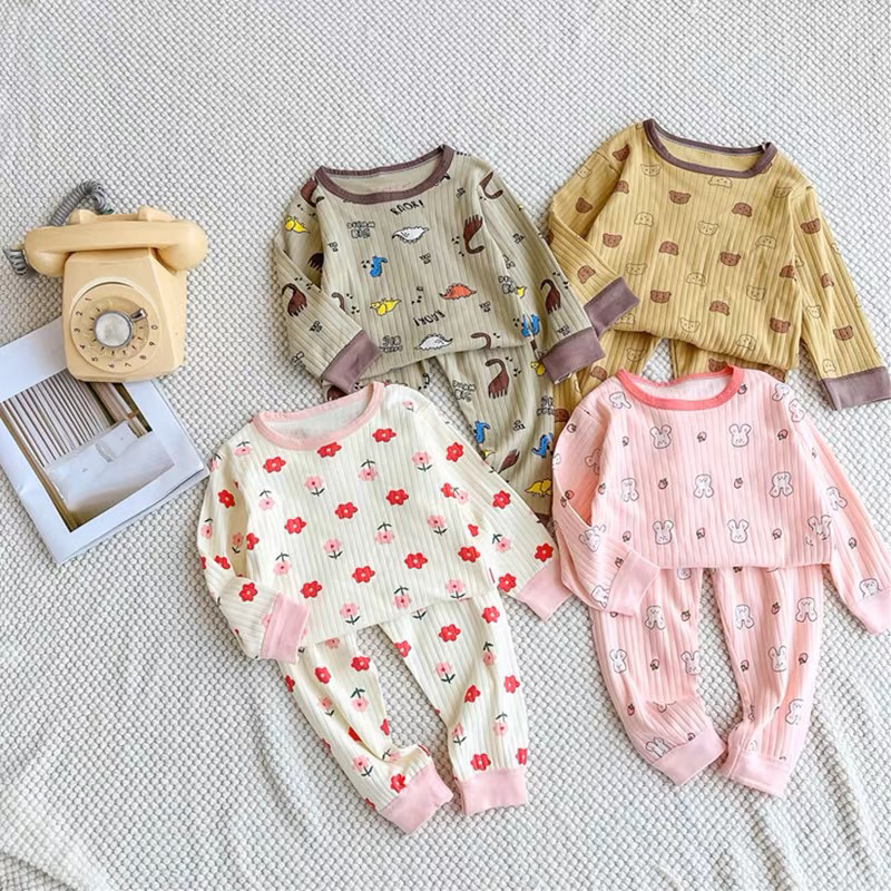 Setelan Lengan Panjang Premium Anak Laki Laki Perempuan Import / Setelan Piyama Anak Import / Baju Tidur Anak