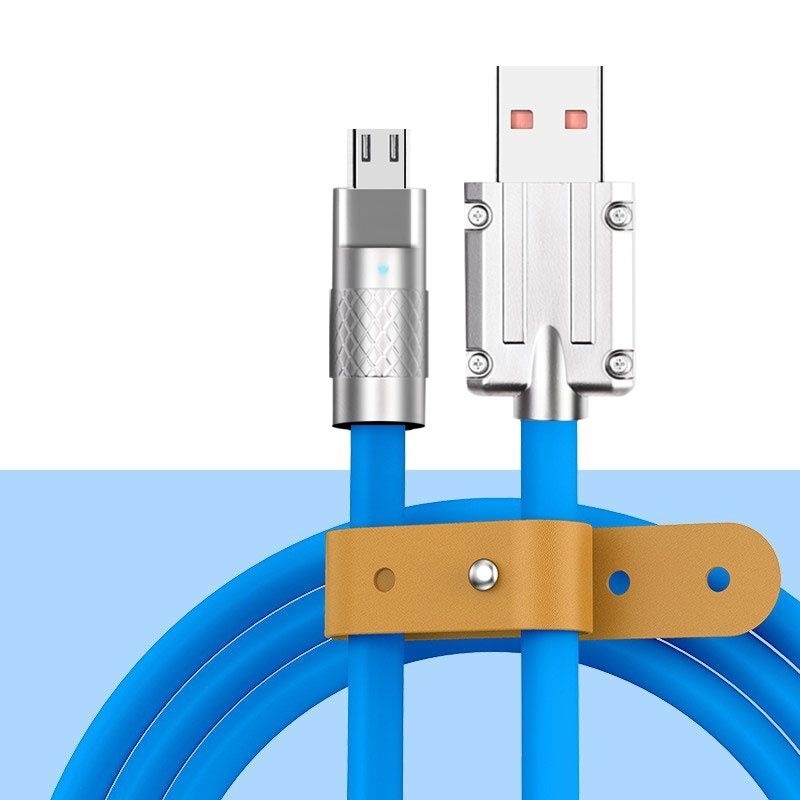 Kabel Data USB 120W 1M A to Type-C Fast Charging Cable Durable Silicone Wire Orange Kuat Tahan Lama