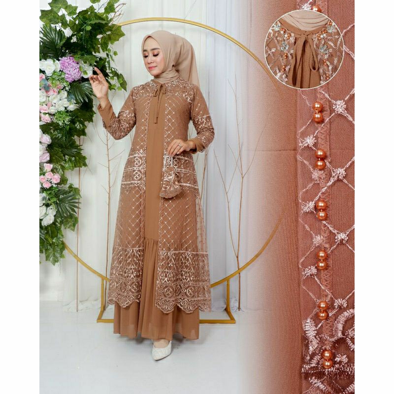 GAMIS GARDIFAN SABYAN - Dress 2in1 Outher Lepas Pasang - Gamis Busui Frendly -  Gamis Pesta Mewah - 