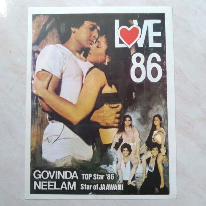 Flyer Film Jadul Lawas India Bollywood Love 86 Tahun 1986