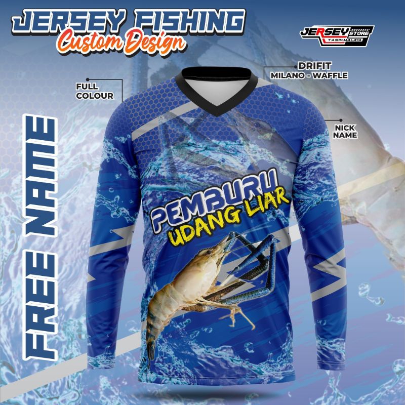 Jersey mancing udang liar bahan dryfit bisa cod