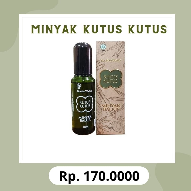 MINYAK KUTUS KUTUS MINYAK BALUR ORIGINAL 100%