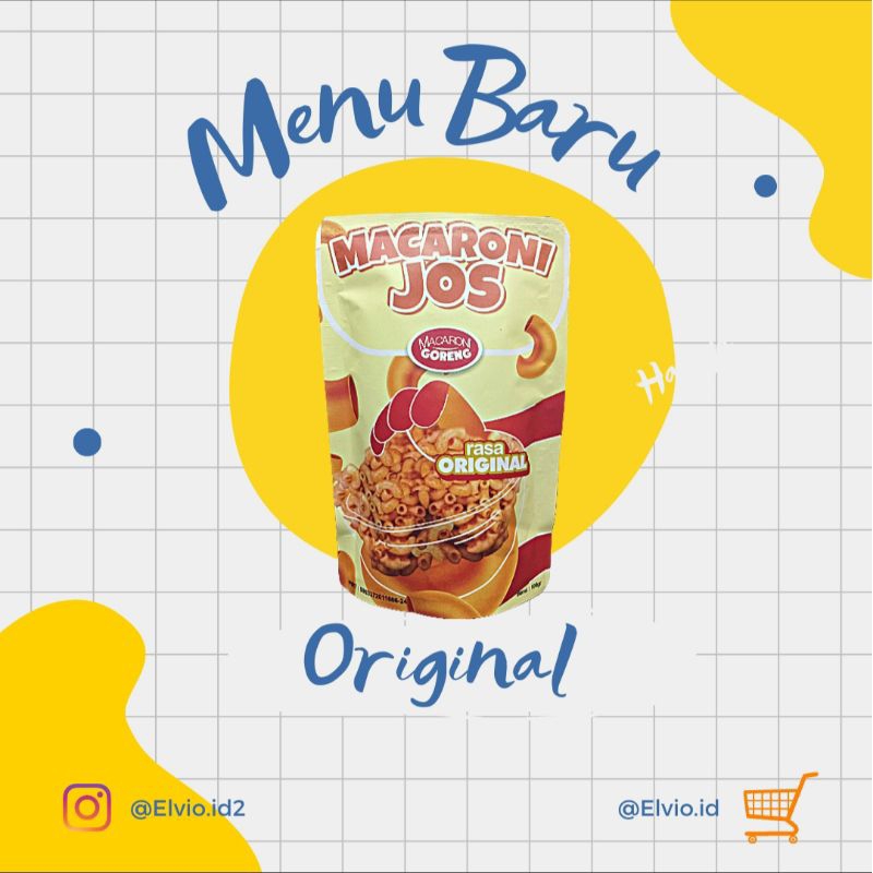 

Snack Makaroni Goreng Cemilan Asli Indonesia 100 gr by Macaroni Jos| Rasa Original Cemilan Viral Enak Gurih Nikmat Kemasan Premium