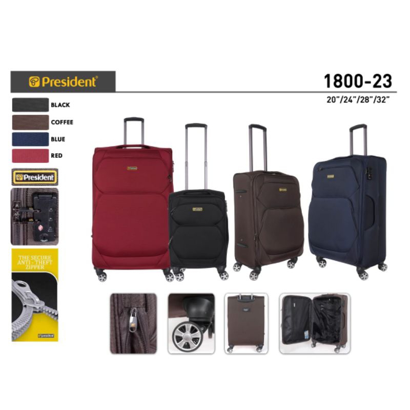 koper president kanvas 28 inch roda 4 tsa lock