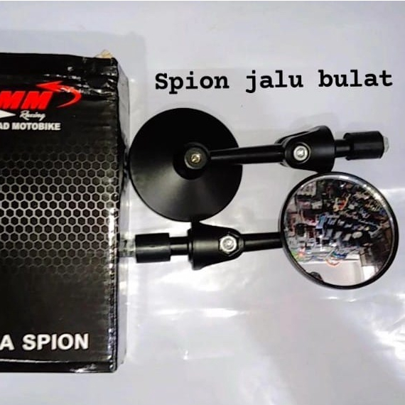 Spion Jalu Bulat Hitam - Spion Bar End - Spion Jalu Bulat Kaca Spion Bulat Jalu Stang