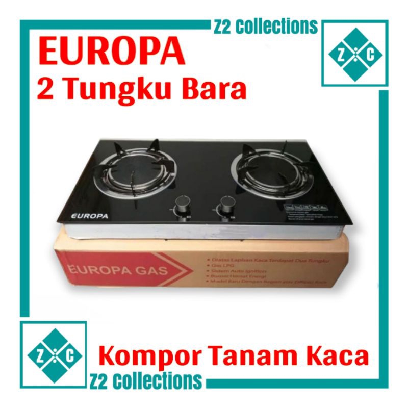 Eropa Kompor Tanam 2 Tungku Infra Red EUROPA Kompor Kaca Tungku Bara Bisa Tanam  Bisa Duduk / Meja