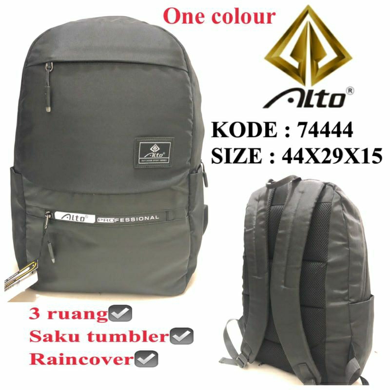 TAS RANSEL BACKPACK UNISEX BY ALTO 74444. ONE COLOR.