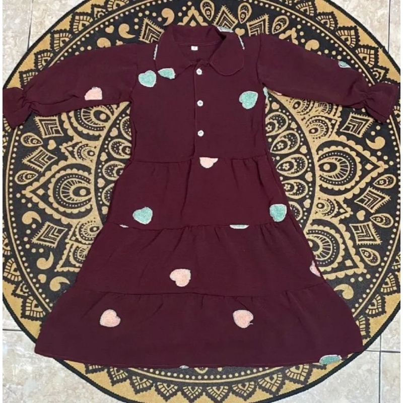 GAMIS ANAK POMPOM 2-6TAHUN / GAMIS ANAK PEREMPUAN