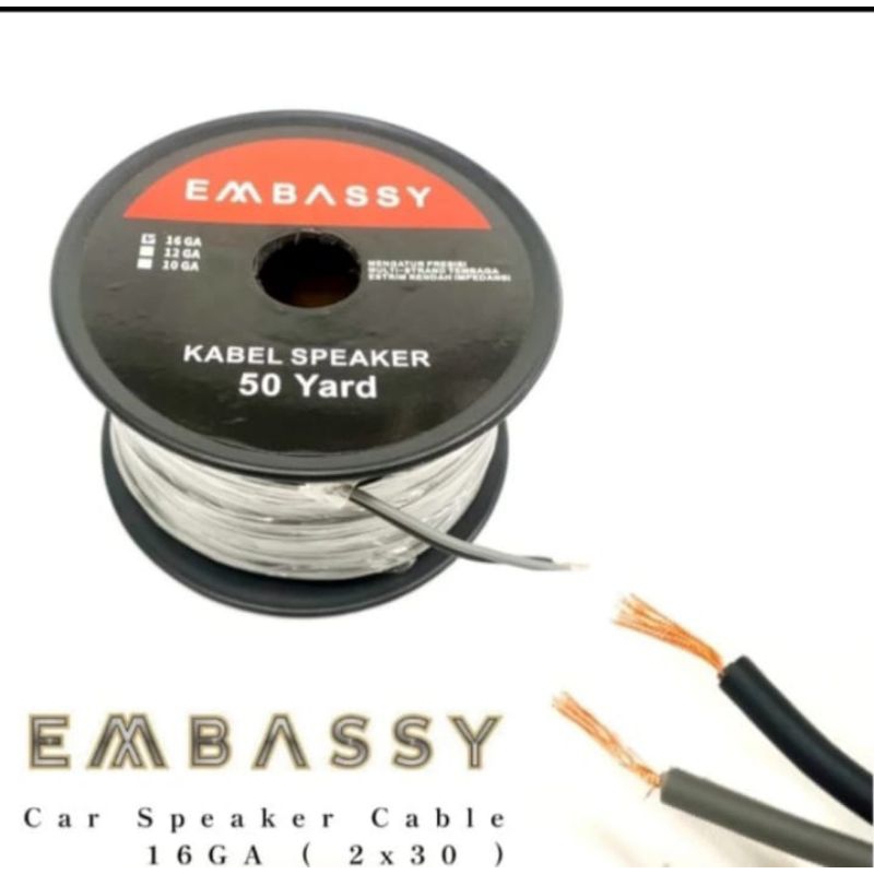 Kabel audio EMBASSY 16GA (2X30) kabel speaker 1 roll 45 MTR 16GA EMBASSY