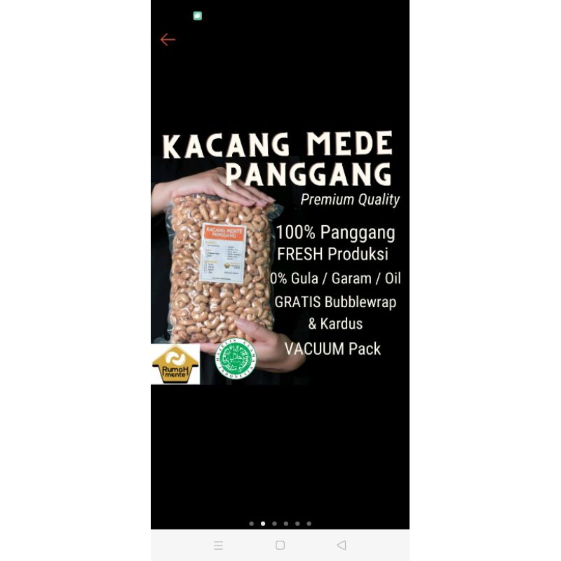 

KACANG MEDE PANGGANG 1KG DENGAN 2 RASA ORIGINAL & ASIN