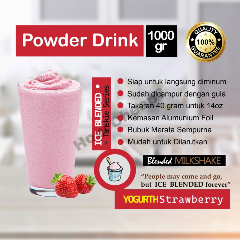 Strawberry Yogurth Bubuk 1kg [Ready to Drink] #028