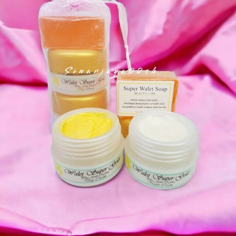 paket cream WALET SUPER GOLD pot gold mutiara jaring