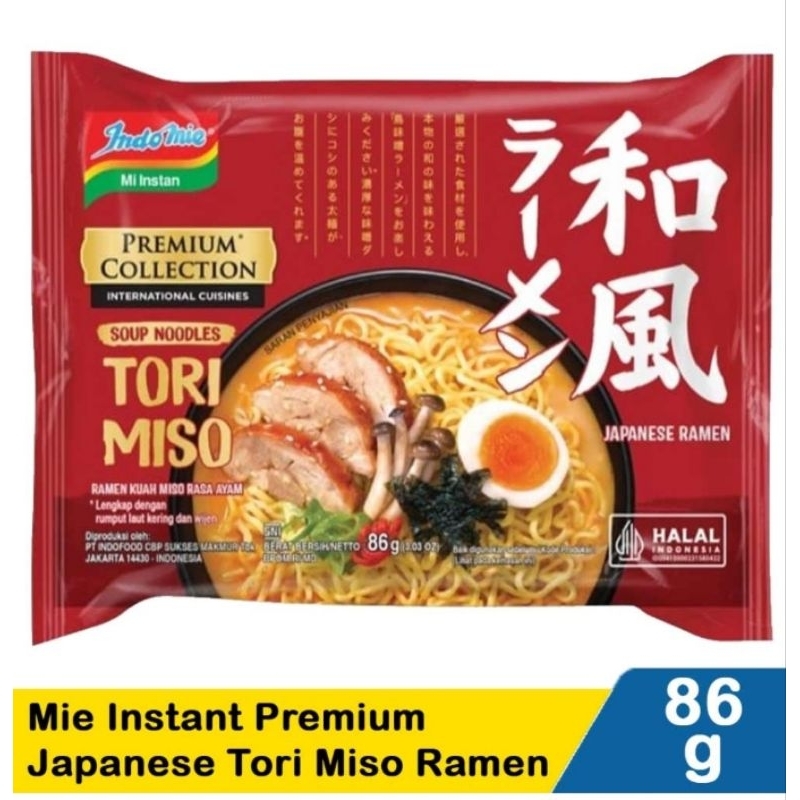 INDOMIE MIE INSTAN PREMIUM japanese tori miso ramen, takoyaki,shoyu