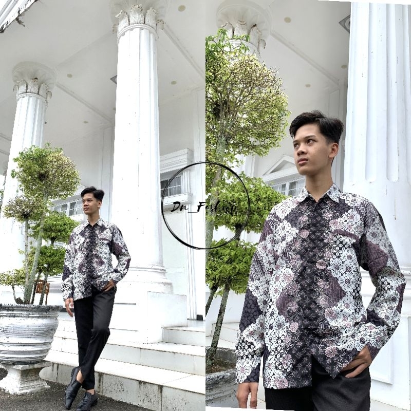 COD//KEMEJA BATIK//KEMEJA BATIK LENGAN PANJANG//KEMEJA BATIK COUPLE ABU, SILVER//TERLARIS