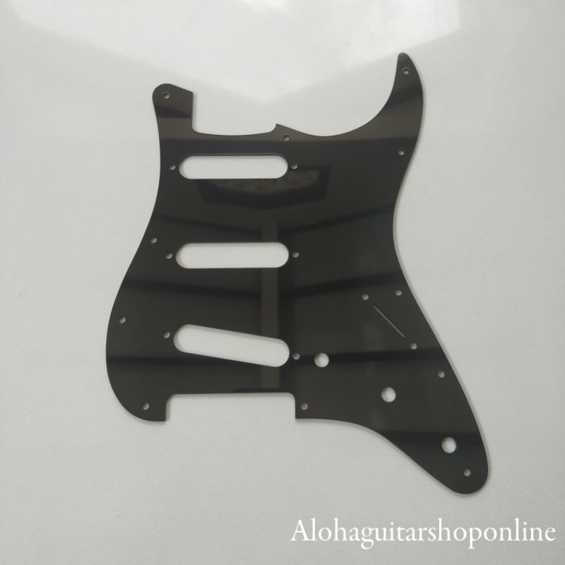 Pickguard Stratocaster SSS Black 1ply base on Squier Standard Stratocaster