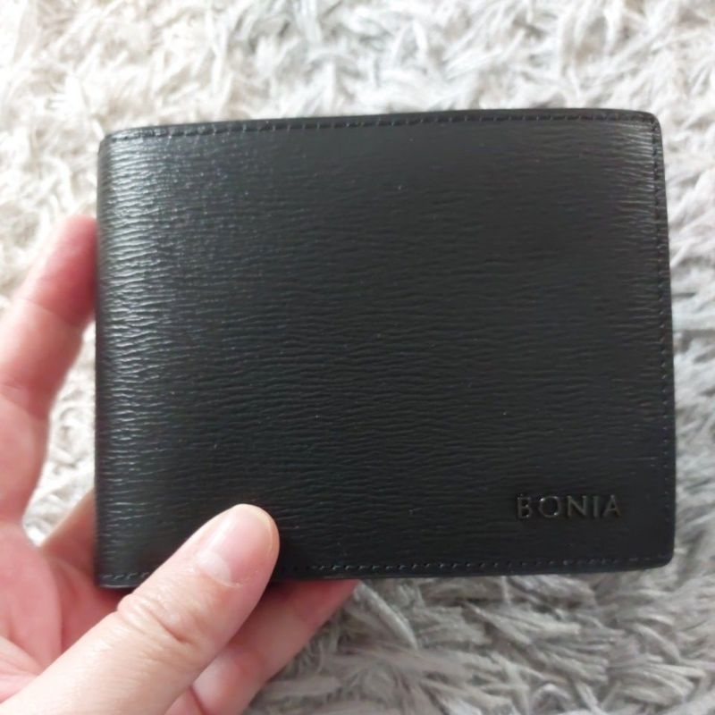 Dompet Bonia Original pria leather black
