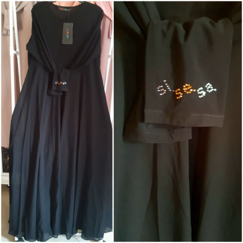Sisesa dress arifah / basic khusus black hitam BW putih