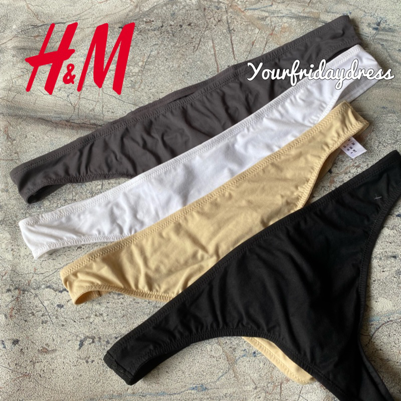 06 PLAIN Thong panties briefs CD celana dalam sexy lace hitam black sexy tidur jastip branded asli s