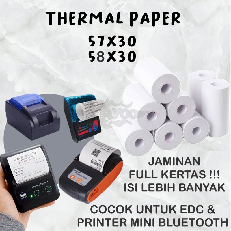 

KERTAS PRINT THERMAL KASIR BLUETOOTHE 58-57x30