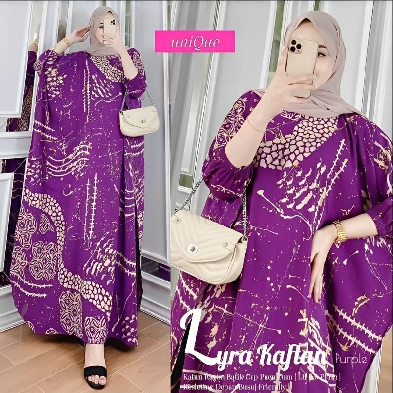 Grosir Gamis Kaftan Lyra Super Jumbo Muat Bb 100+ • Gamis Rayon Flowy Tye Dye Ld 160 Cm • Elsha Home