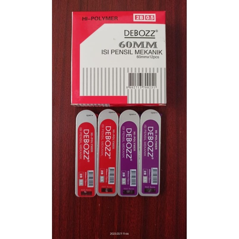 

REFILL/ISI ULANG PENSIL MECHANICAL DEBOZZ DB-300, 0,5mm 2B