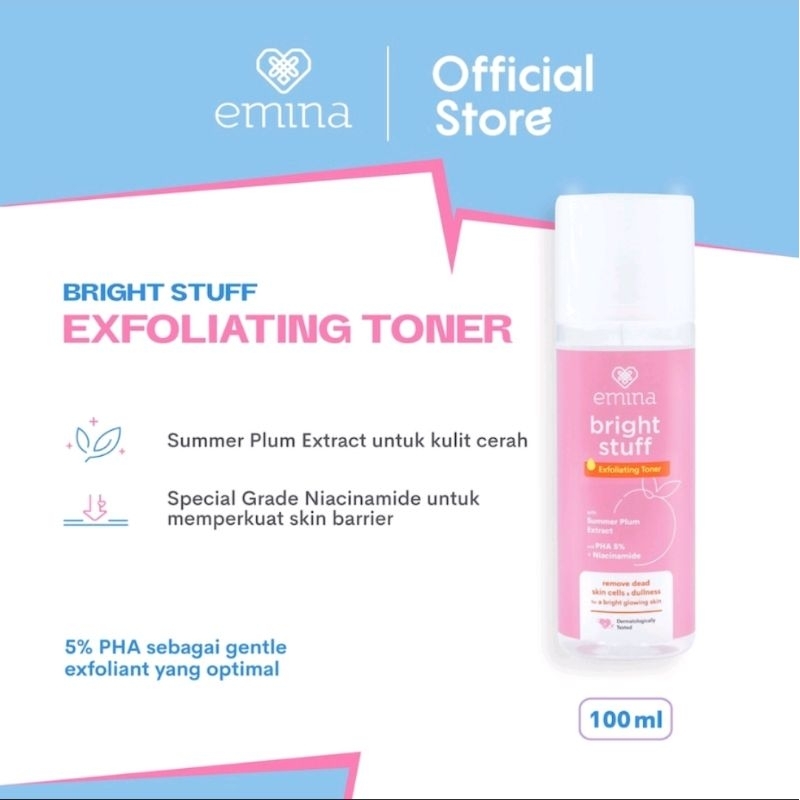 Emina Bright Stuff Exfoliating Face Toner 100ml