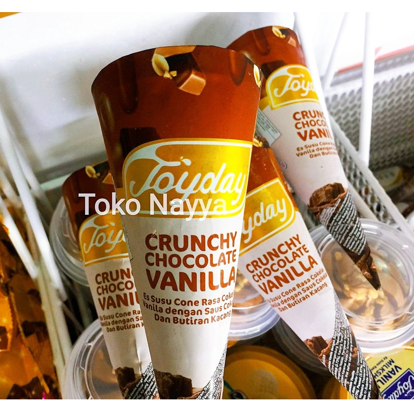 

Es Krim Cone Joyday Crunchy Chocolate Vanilla - Susu Cokelat Vanilla