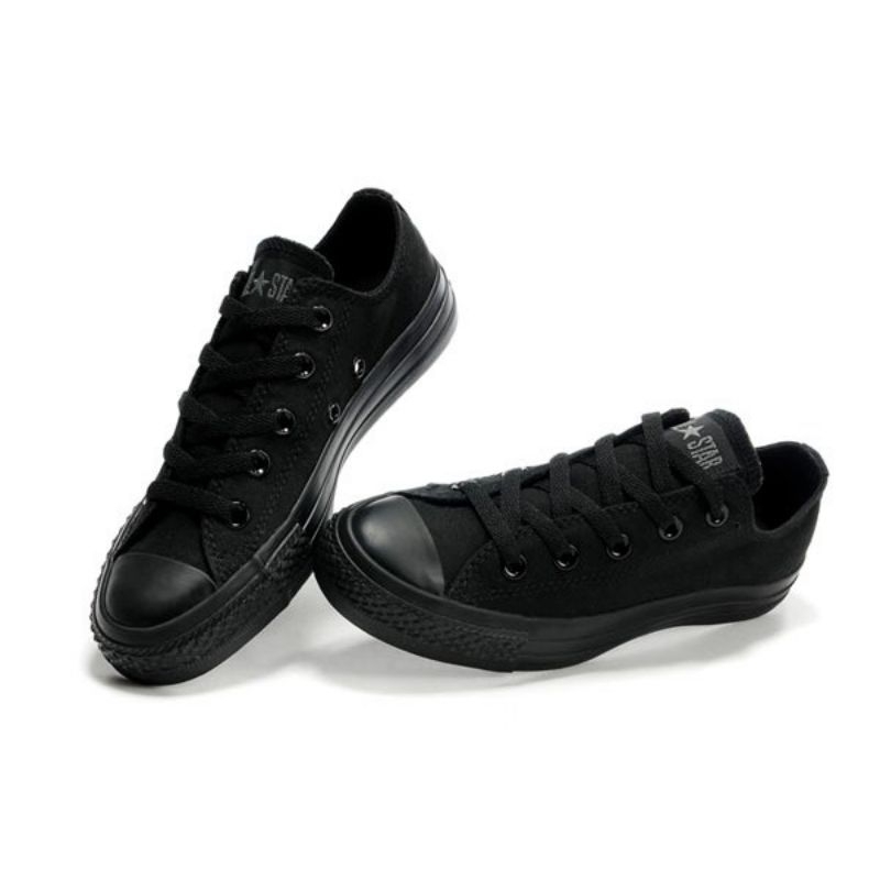 Sepatu Sekolah Converse All Star High Chuck Taylor Pria Wanita Casual Hitam Polos Canvas Tali Premium Quality