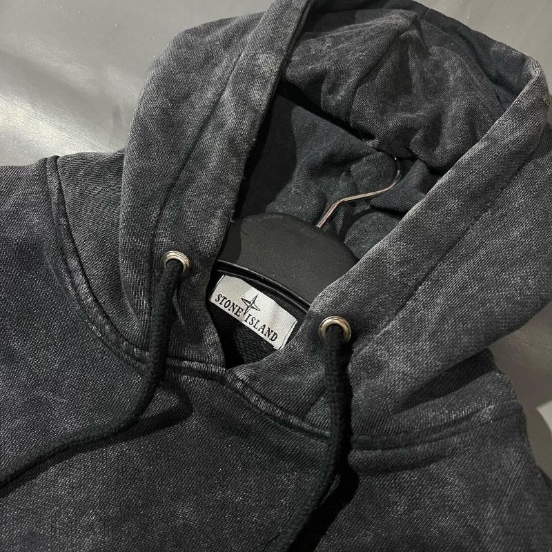 -HYPECASUAL- HOODIE PREMIUM STONE ISLAND WASHED FULL TAG LABEL