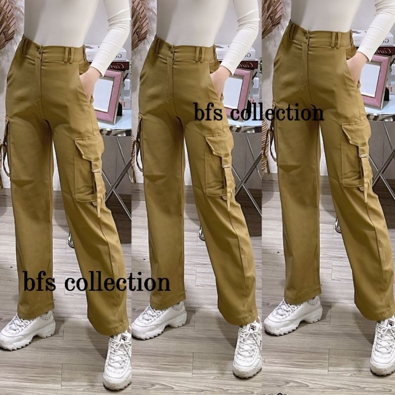 Cargo Pants/ Kulot Cargo Soft Jeans Stretch Import 9665