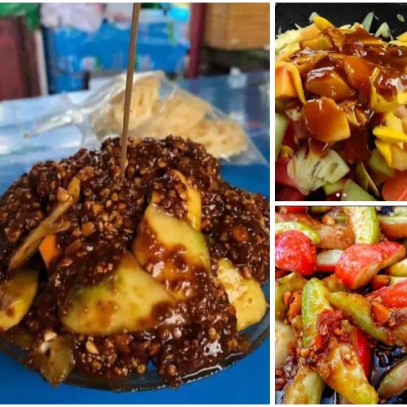 

rujak buah campur sambel ulek