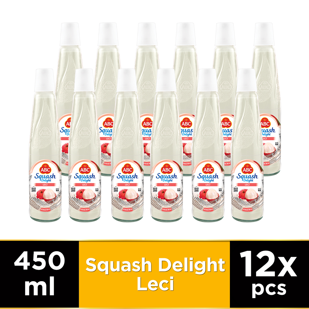 ABC Sirup Squash Delight Leci 450 ml - Multi Pack 12 pcs