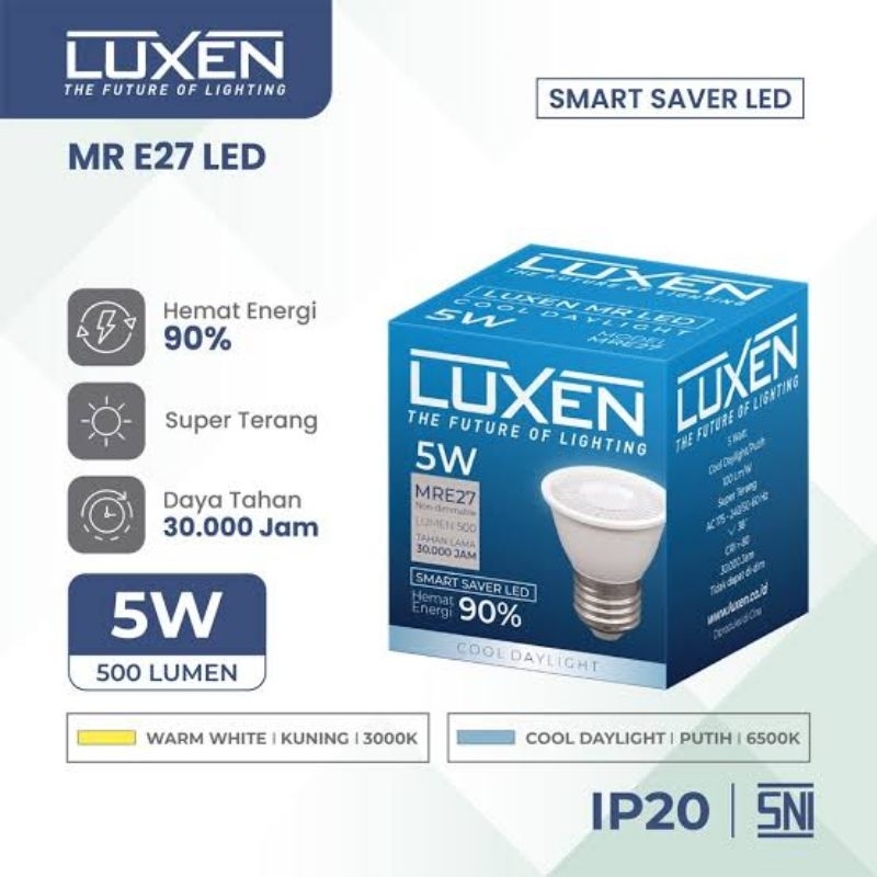 Lampu LED 5 watt Halogen E27 ( Ulir ) LUXEN