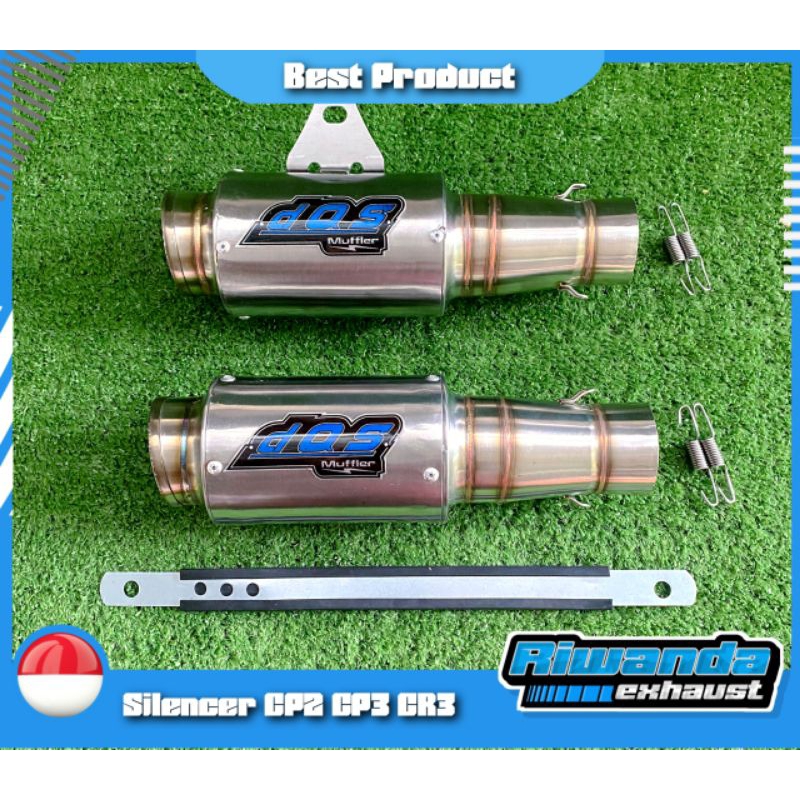 KNALPOT DOS TYPE CP2 MP2 CR3 UNIVERSAL INLET 50MM (SILENCER ONLY)  SLINCER DOS PNP BEAT MIO VARIO SC