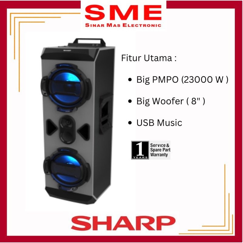 Speaker Aktif SHARP 8" GSPRO8SB