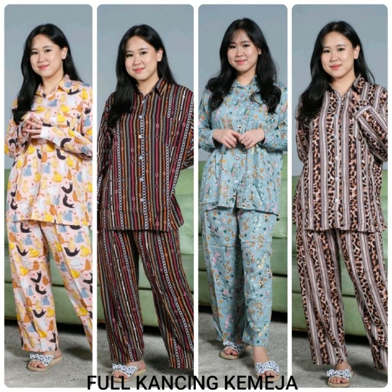 SETCEL JUMBO RAYON VERREL FULL KANCING KEMEJA MUSLIMAH