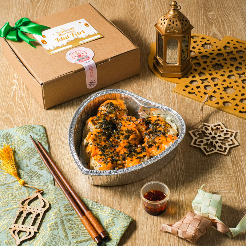 HAMPERS DIMSUM- HAMPERS DIMSUM MENTAI LOVE DENGAN TOPPER - DIMSUM MENTAI LOVE -  DIMSUM MENTAI BOX -