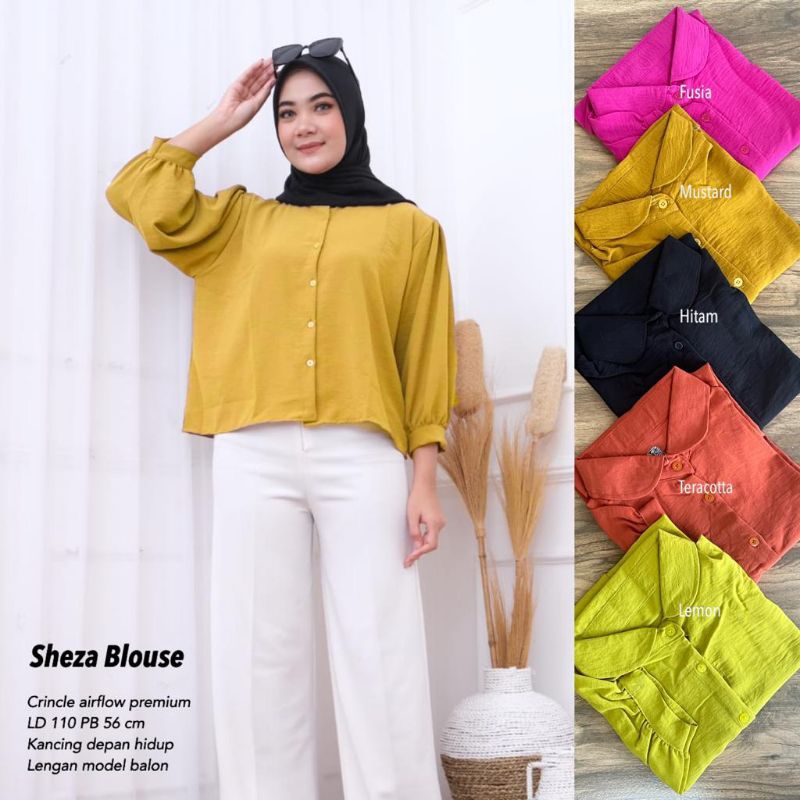 Blouse Wanita Airflow Lengan Balon - SHEZA BLOUSE //JF405