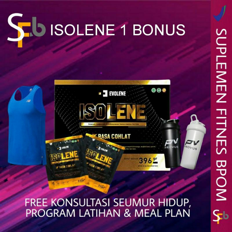 EVOLENE ISOLENE 12 SACHET ISOLATE SUPLEMEN SUSU FITNES FITNESS TINGGI PROTEIN GYM KESEHATAN MAKANAN