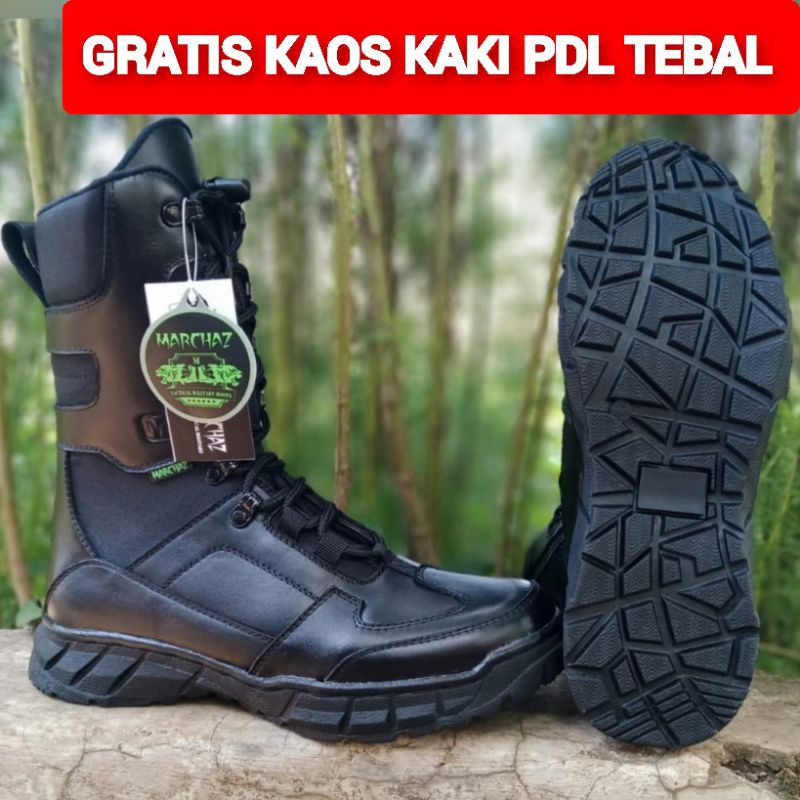 SEPATU PDL MODEL TERBARU MERK MARCHAZ KULIT SAPI ASLI SEPATU PDL DINAS LAPANGAN TNI POLRI SECURITY SATPAM