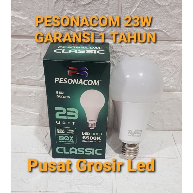 PAKET HEMAT 5 PCS LAMPU LED PESONACOM CLASSIC 23 WATT CAHAYA PUTIH GARANSI 1 TAHUN